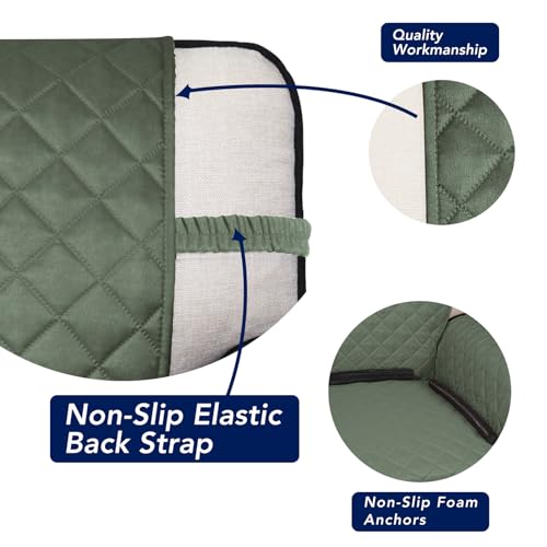 Reversible Quilted Couch Covers for Dogs Loveseat Sofa Cover 54" (Medium-XL / Greyish Green/Beige)