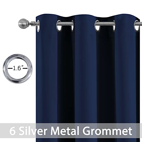 Room Darkening Curtains 42x84 inch Length Navy Blue (Navy Blue / 42"W x 84"L (Pack of 2))
