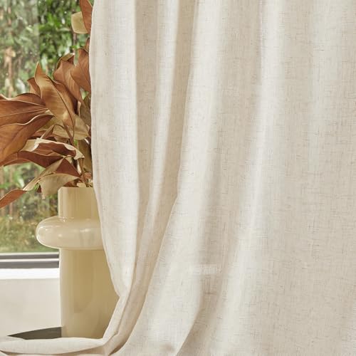 Linen Curtains for Sliding Glass Door (50"W x 102"L (Pack of 2) / Linen)