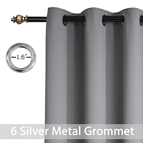 Blackout Curtains 38x63 inch Grey Thermal Drapes (Grey / 38"W x 63"L (Pack of 2))