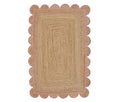 Scallop Pattern Jute Bohemian Area Rug (2'6"x8' (Runner) / Light Pink)