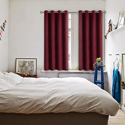Blackout Curtains for Bedroom (Burgundy / 52"W x 45"L (Pack of 2))