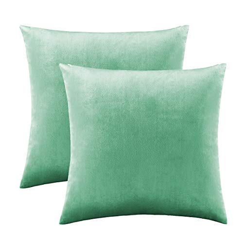 Decorative Couch Throw Pillow Covers (Mint Turquoise / 22" x 22" (Pack of 2))