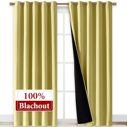 Paler Yellow Full Shade Curtain Panels (Paler Yellow / 70"W x 84"L (Pack of 2))