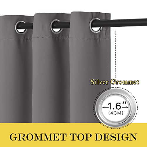 Blackout Gray Curtain 110 inch Length (Grey / 66"W x 110"L (Pack of 1))