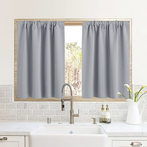 RV Curtains for Camper Windows (Silver Grey / 34"W x 24"L (Pack of 2))