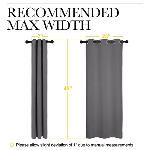 Grey Blackout Curtains for Bedroom 29" Wide x 45" Long 2 Panels (Grey / 29"W x 45"L (Pack of 2))