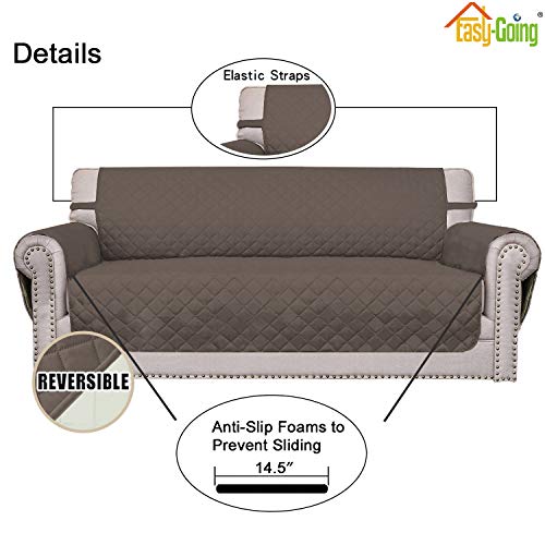 Reversible Couch Cover (Taupe/Ivory / X-Large Sofa)