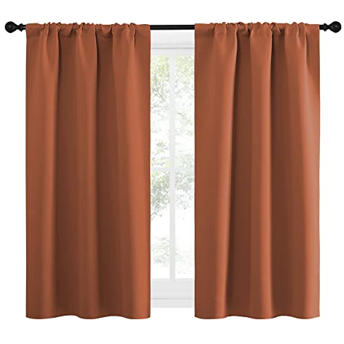Blackout Curtains and Drapes (Burnt Orange / 34"W x 54"L (Pack of 2))