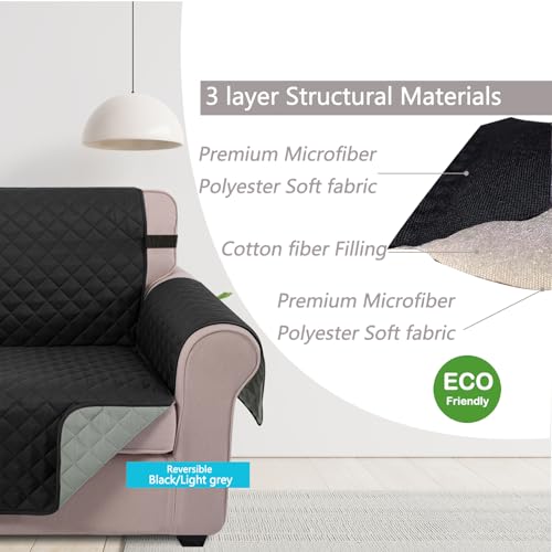 Reversible Oversized 28''Chair Covers (Black/Grey / 28''oversized Armchair)