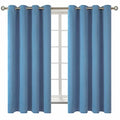 Denim Blue Blackout Curtains for Bedroom 63 Inch Long (Faded Denim / 52"W x 63"L (Pack of 2))