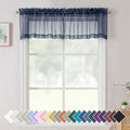 2 Panels Navy Blue Sheer Valance 14 Inches Long (40"W x 14"L (Pack of 2) / Navy Blue)