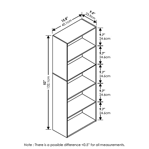 LUDER Book Shelf (Blackwood / 5-Tier)