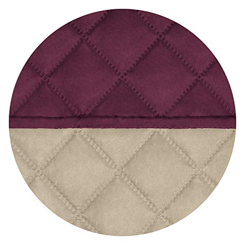 Reversible Quilted Couch Covers for Dogs Sofa Cover 4 Seater 88" (XX-Large / Wine/Beige)