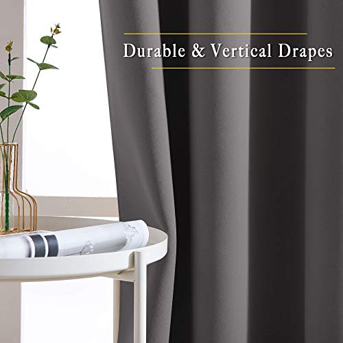 Grey Blackout Small Window Curtains for Cafe (Grey / 52"W x 54"L (Pack of 2))