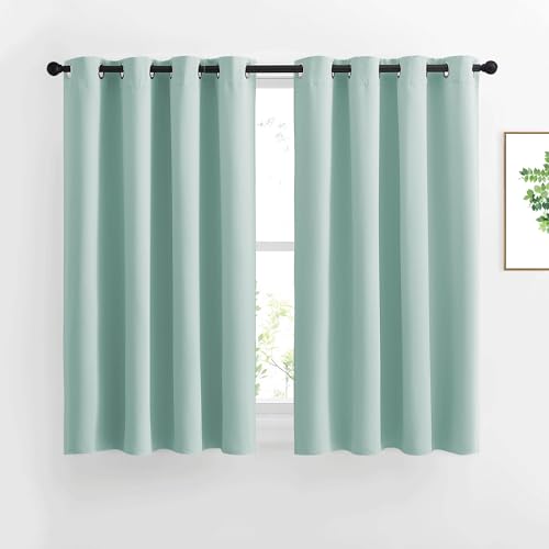 Blackout Curtain Panels Grommet (Aqua Blue / 52"W x 45"L (Pack of 2))