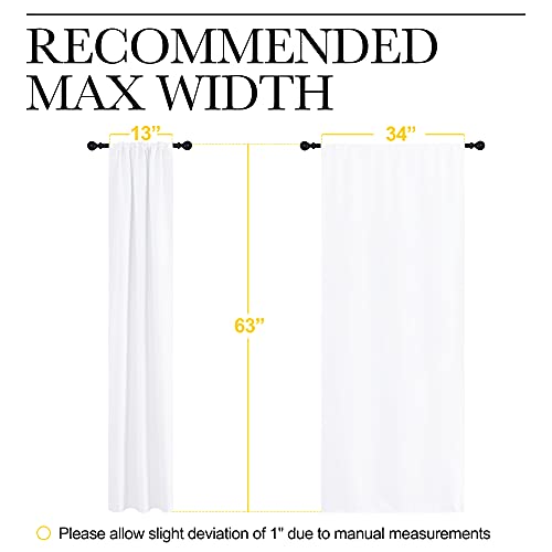 White Curtains for Bedroom (Pure White / 34"W x 63"L (Pack of 2))