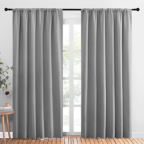Blackout Curtain Panels 84 inches Long (Silver Grey / 70"W x 84"L (Pack of 2))
