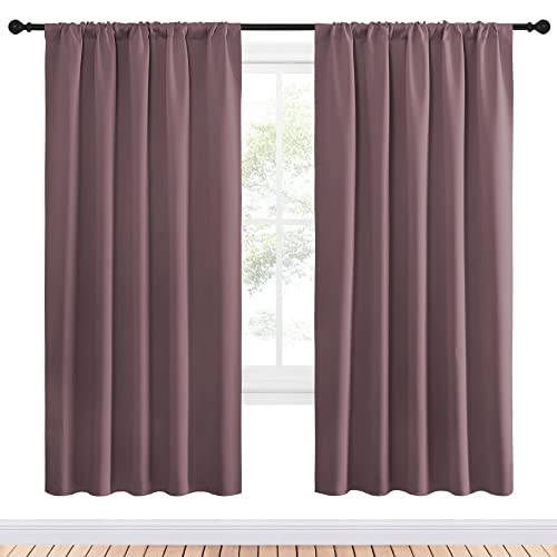 Living Room Curtains (Dry Rose / 52"W x 72"L (Pack of 2))