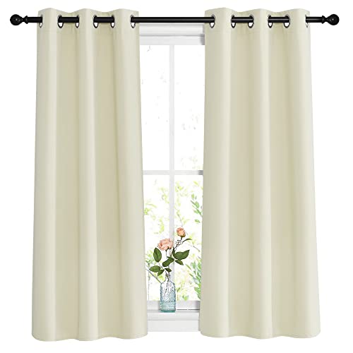 Room Darkening Curtains and Drapes 54 inch Long (Beige / 37"W x 54"L (Pack of 2))