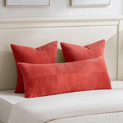 2 Packs Red Decorative Throw Pillow Covers 20x20 Inch for Living Room Couch Bed Sofa (Red / 20" x 20" (Pack of 2))