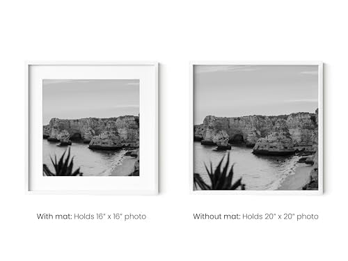 20x20 White Metal Picture Frames Matted to 16x16 (Set of 25 / White Metal / 20x20 in)