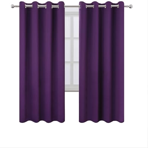 Blackout Curtains 66 x 72 Inch Long Purple Curtains Set of 2 Panels Room Darkening Curtains for Bedroom and Living Room (Purple / 66"W x 72"L (Pack of 2))