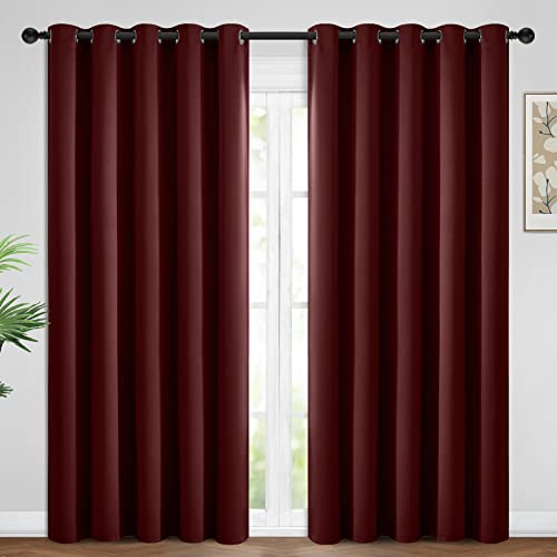 Room Darkening Curtains 62x84 inch Length Burgundy Red (Burgundy Red / 62"W x 84"L (Pack of 2))