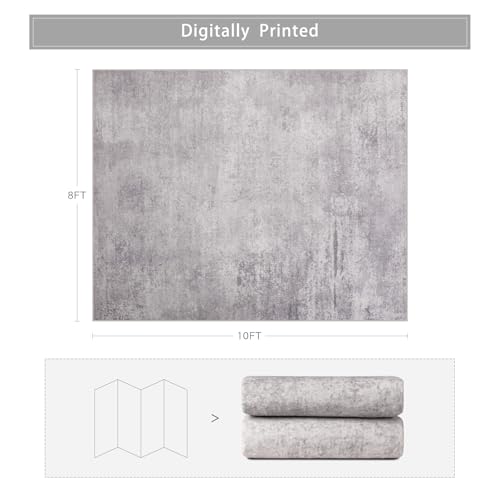 8x10 Washable Area Rugs for Living Room (8' x 10' (Rectangular) / Modern-grey)