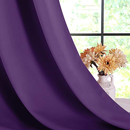 Blackout Curtain Panels for Bedroom (Royal Purple / 42"W x 40"L (Pack of 2))