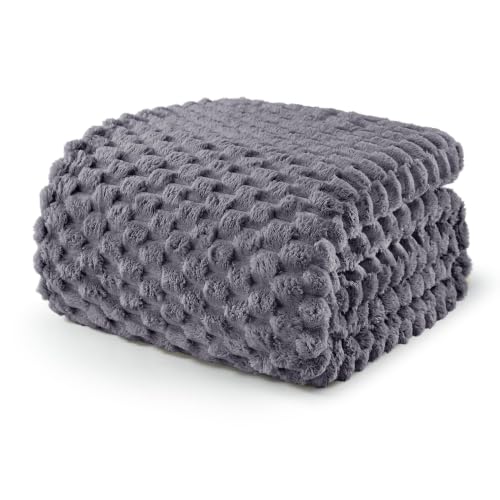 3D Fleece Queen Size Blanket for Bed (Dark Grey / Queen ( 90x90 IN ))