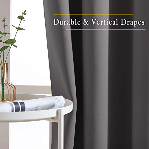 Grey Blackout Kitchen Curtains for Bedroom (Grey / 52"W x 45"L (Pack of 2))