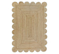 Scalloped Natural Jute Area Rug (2'6"x16' (Runner) / Off White)