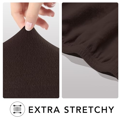 Super Stretch Sofa Slipcover (Medium-XL Oversized Loveseat / Chocolate)