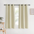 Room Darkening Beige Curtains for Living Room (Beige / 34"W x 60"L (Pack of 2))