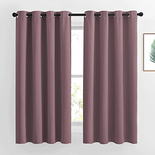 Bedroom Curtains 63 inch Length 2 Panels (Dry Rose / 52"W x 63"L (Pack of 2))