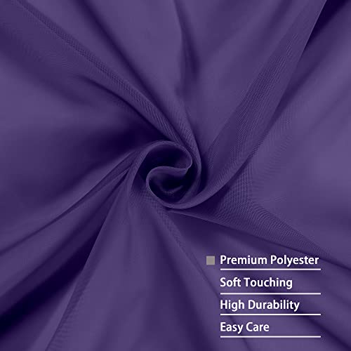 Purple Sheer Curtains 63 inch Length 2 Panels Set (Purple / 42"W x 63"L (Pack of 2))