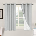100% Blackout Linen Curtains 54" L 2 Panels Glacier Gray (Glacier Gray / 42"W x 54"L (Pack of 2))