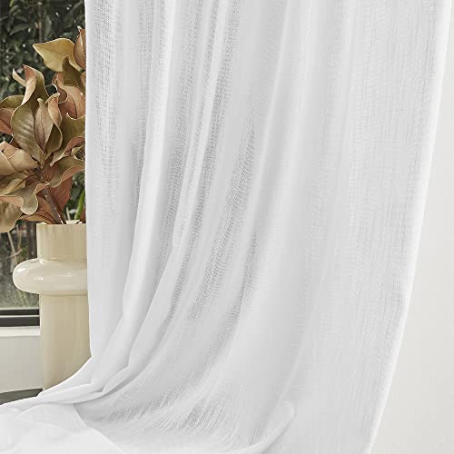 Patio White Curtains for Sliding Door (50"W x 90"L (Pack of 2) / White)