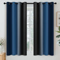 Dark Blue Black Ombre Curtains 52x54 Inche Long 2 (52"W x 54"L (Pack of 2) / Dark Blue and Black)