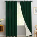 Dark Green Linen Textured Curtains 84 Inches Long for Living Room (Linen Dark Green / 52"W x 84"L (Pack of 2))