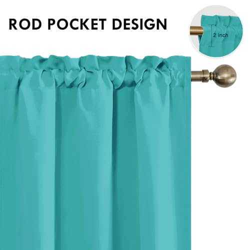 Blackout Curtains for Bedroom Living Room 42 x 63 Inch Long 2 Panels (Peacock Blue / 42"W x 63"L (Pack of 2))