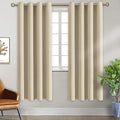 Beige Room Darkening Curtains 72 Inch for Bedroom (Beige / 46"W x 72"L (Pack of 2))