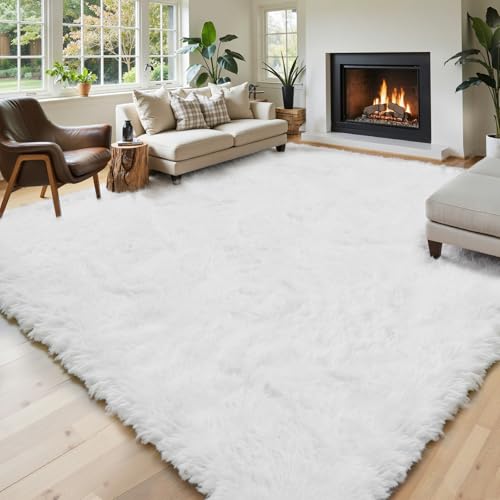 Area Rugs 10x14 for Living Room (White / 10' x 14' (Rectangular))