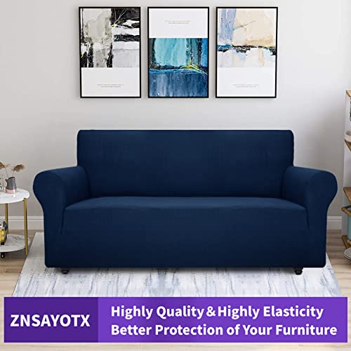 Super Stretch Couch Cover (Navy Blue / Large (72"-92"))