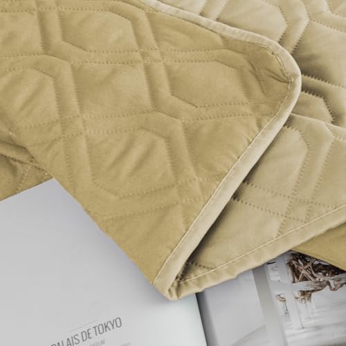 Waterproof Dog Bed Cover Pet Blanket for Furniture Bed Couch Sofa Reversible (68x82 Inch (Pack of 1) / Beige+taupe)