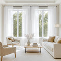 White Sheer Curtains 84 Inches Long 4 Panels 42 x 84 Inches (42"W x 84"L (Pack of 4) / White)