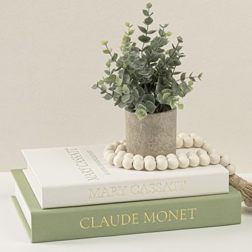 Premium Linen Faux Book Box Set of 2 (Beige-Green)