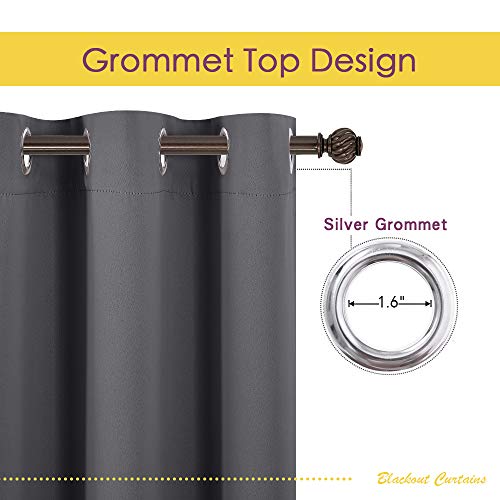 Bedroom Curtains Blackout Drapery Panels (Grey / 60"W x 84"L (Pack of 2))
