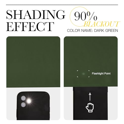 Dark Green Curtains for Bedroom (Dark Green / 52"W x 63"L (Pack of 2))